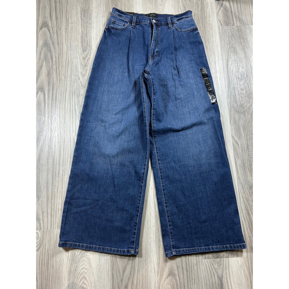 Banana Republic Women‎ Wide Leg High Rise Pleated Jeans Dark Indigo 29/8 New